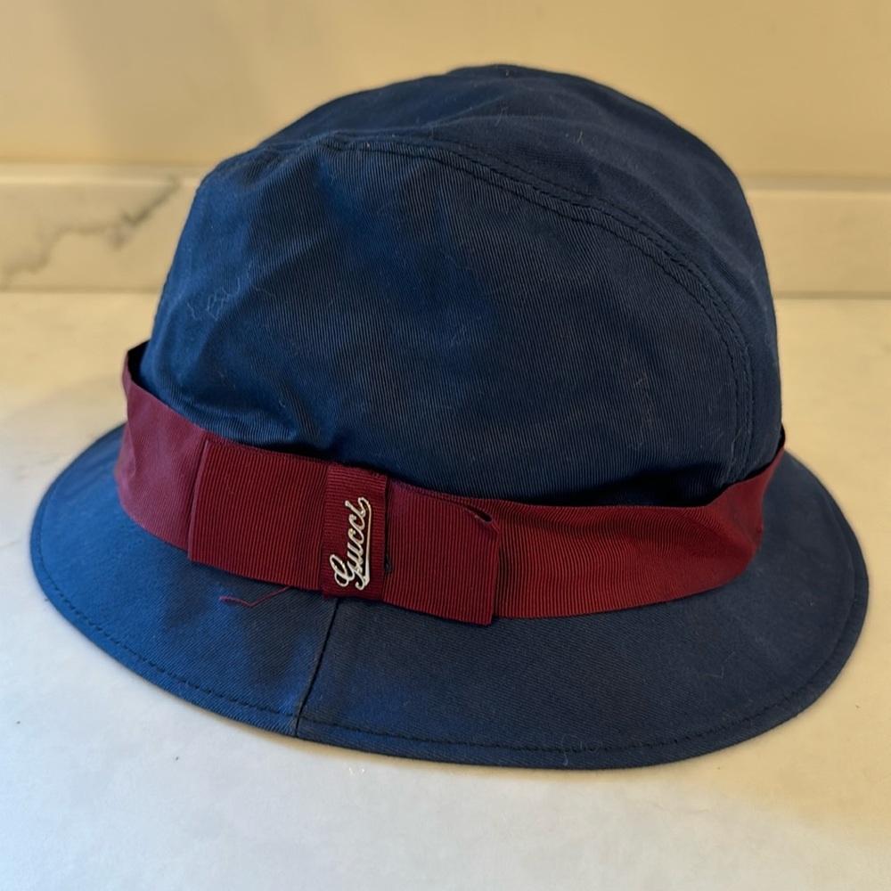 Gucci kids hat Navy Blue Maroon size L